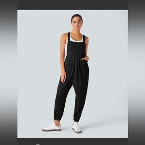 NWT Halara Waffle Casual Jogger Overalls Black Sz. XL New